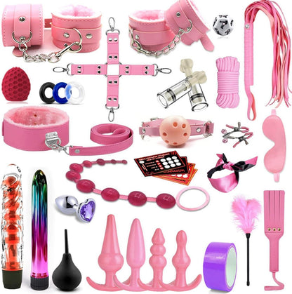 BDSM Bondage Set 33-teilig Sexspielzeug für Paare Handschellen Anal
