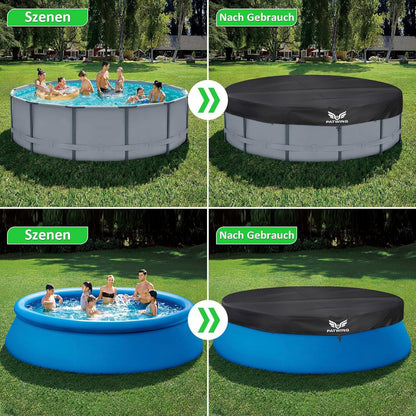 Poolabdeckung rund 370cm 420D Oxford hohe Dichte Wetterschutz