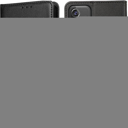 Klapphülle für Samsung Galaxy A53 5G mit Kartenfach & Ständer Schwarz in Lederoptik