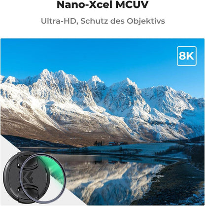 49mm UV Filter mit Objektivdeckel, Reinigungstuch, HD