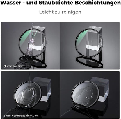 Hochwertiger K&F Concept Nano X-Serie UV Filter 67mm mit Objektivdeckel