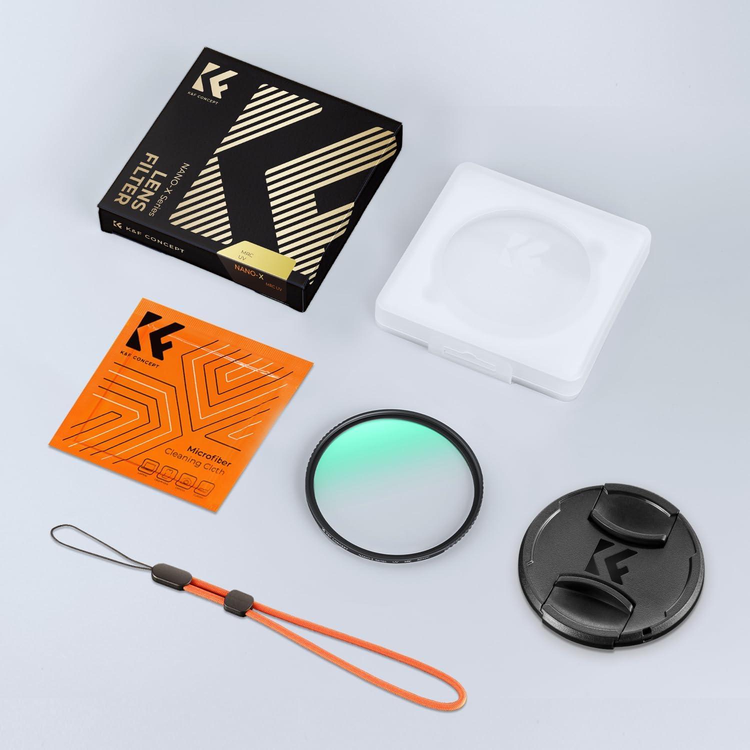58mm UV Filter Objektivdeckel Reinigungstuch HD Schutzfilter Nano X-Serie
