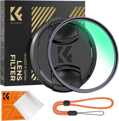UV Filter 52mm mit Objektivdeckel, Reinigungstuch, HD, Schutzfilter