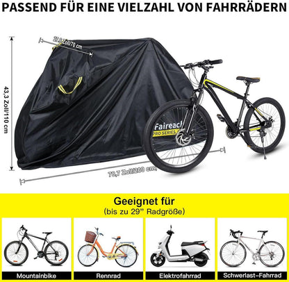 Fahrradabdeckung Wasserdicht, Premium-Stoff, Schutz vor Regen & UV