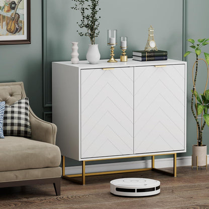 Weißes Sideboard 2er Set – 160x40x77,5cm, vielseitiger Aufbewahrungsschrank
