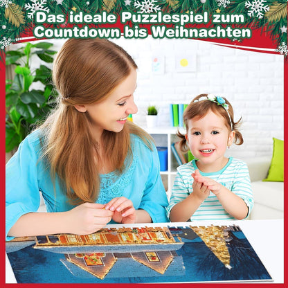 Adventskalender Puzzle 1008 Teile Weihnachts-Spielzeug für
