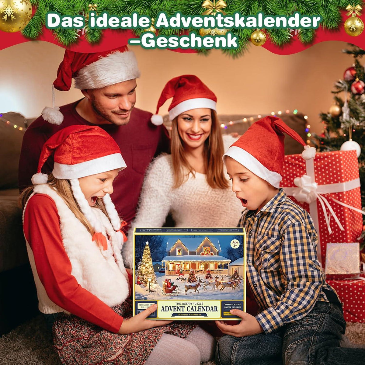 Adventskalender Puzzle Weihnachts-Countdown 1008 Teile 24 Boxen für
