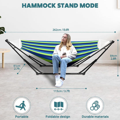 Hängematten- & Hängesessel-Set mit klappbarem Gestell, 2-in-1