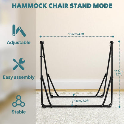 Hängematten- & Hängesessel-Set mit klappbarem Gestell, 2-in-1