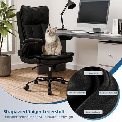 Bürostuhl Ergonomisch Chefsessel Schwarz mit Wippfunktion
