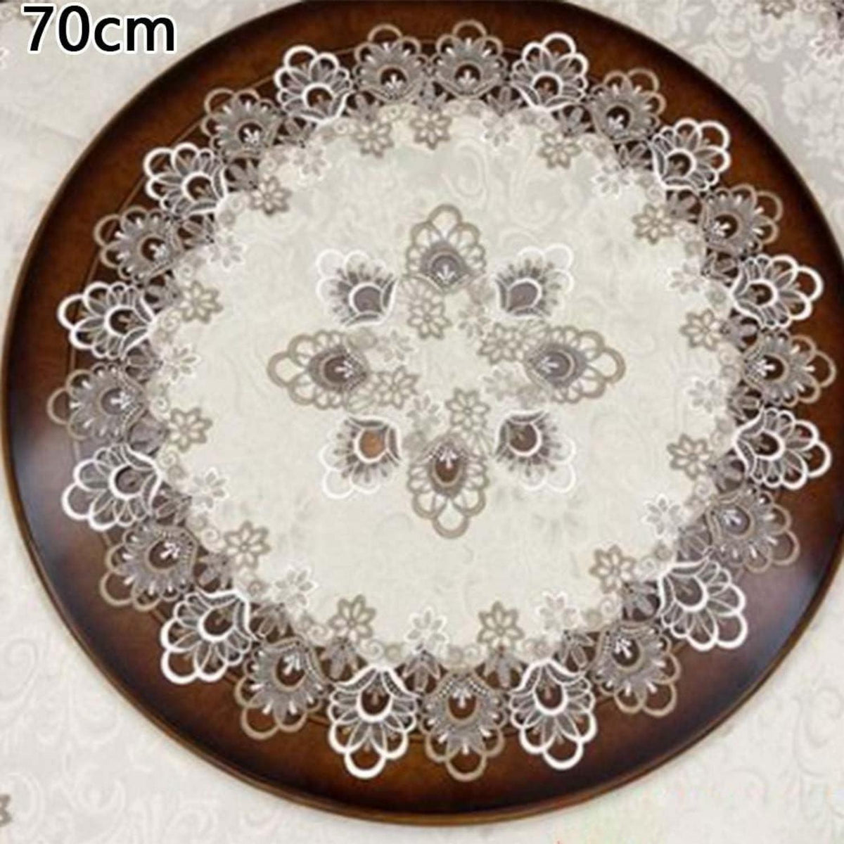 Runde Tischdecke Spitze Blumenmuster 70cm – Elegant & Pflegeleicht