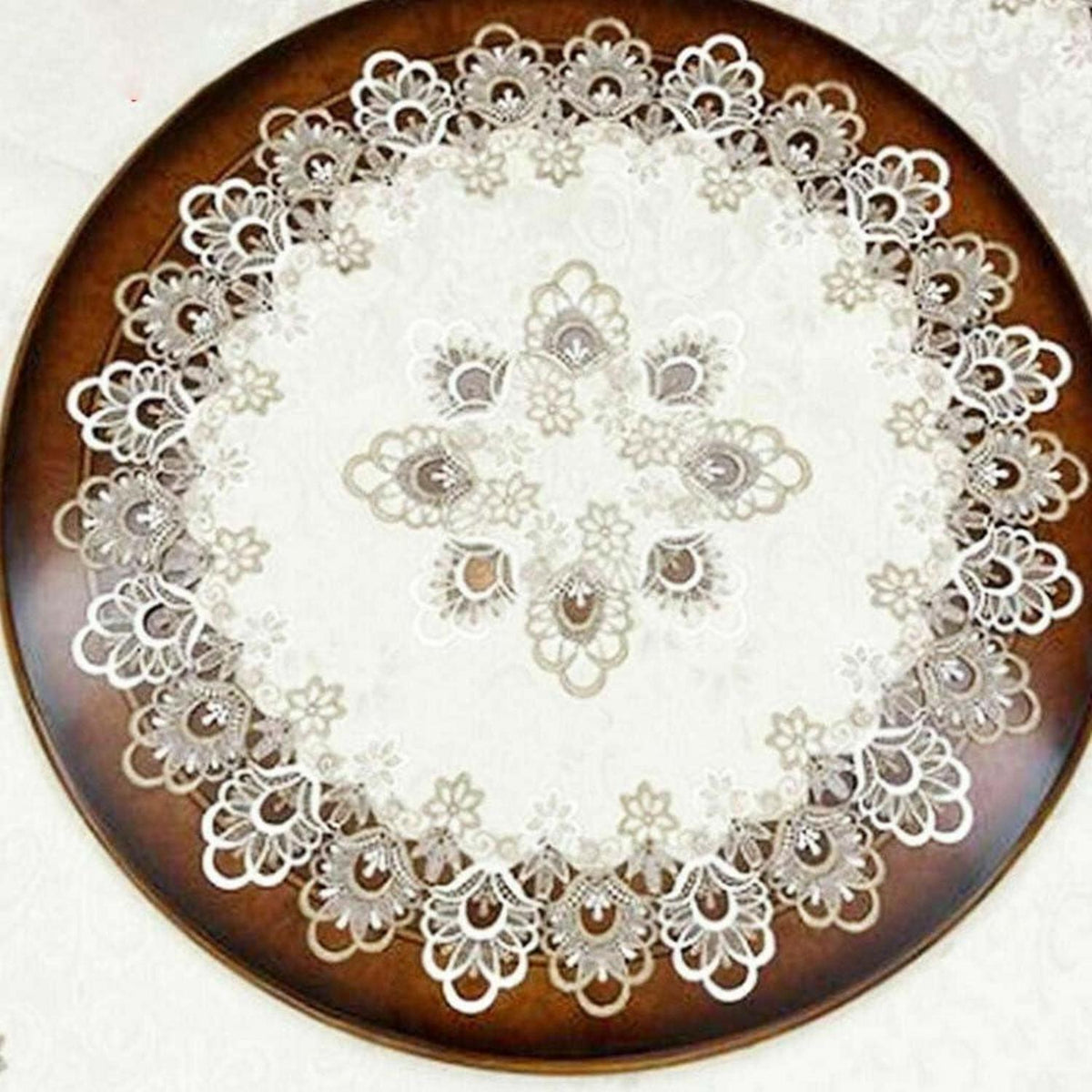 Runde Tischdecke Spitze Blumenmuster 70cm – Elegant & Pflegeleicht