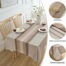 Abwaschbare Tischdecke Rechteckig 100x140 cm – Leinenoptik Weiß/Beige