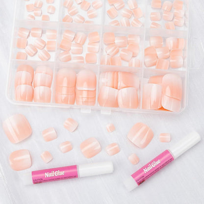 Rosa Farbverlauf Fußnägel zum Kleben – 120 Stück Press On Nails