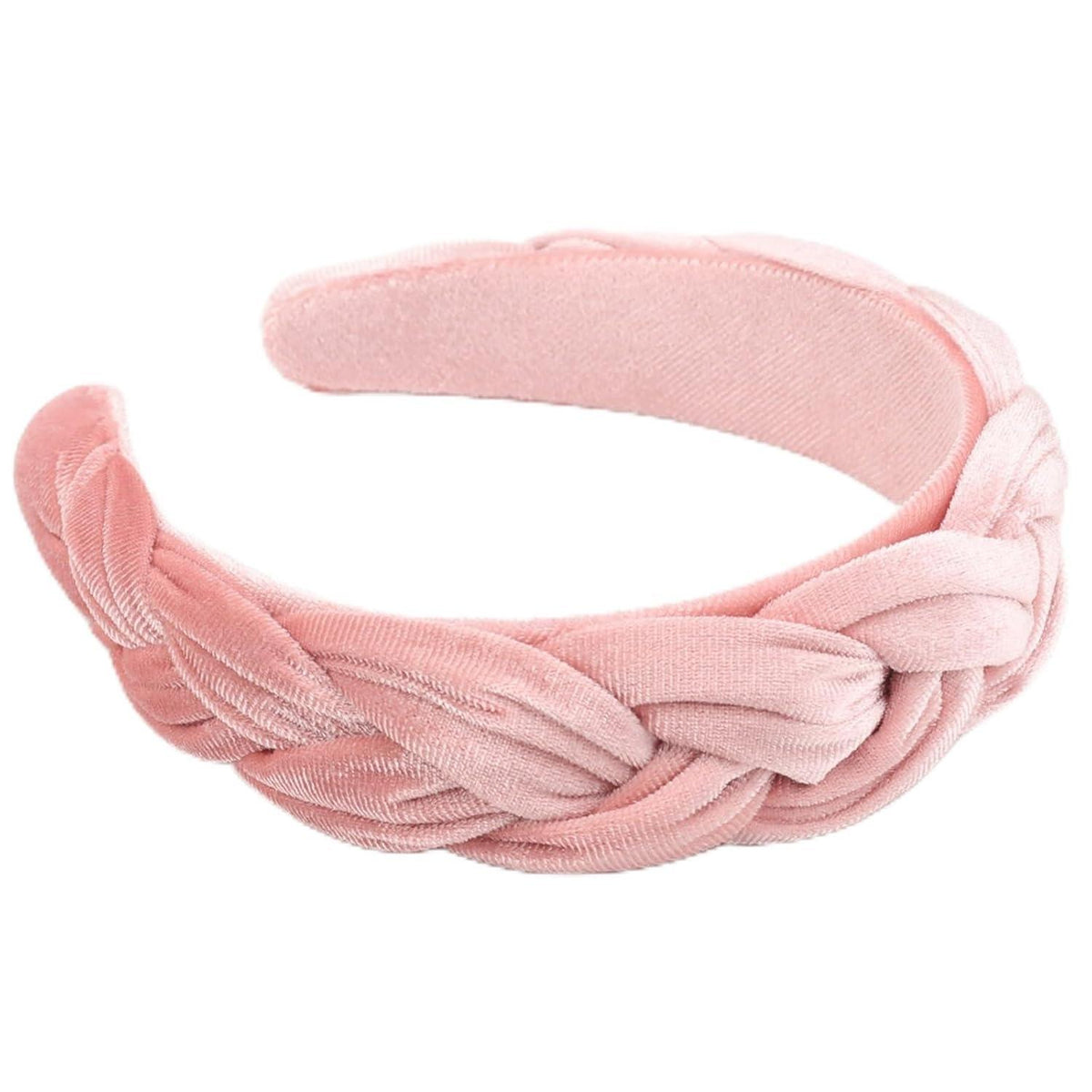 Geflochtenes Samt-Stirnband Trachten Vintage Haarreif Breit Pink