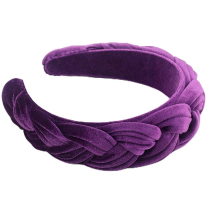 Samt Geflochtenes Stirnband Vintage Haarreif Modeschmuck - Lila 1