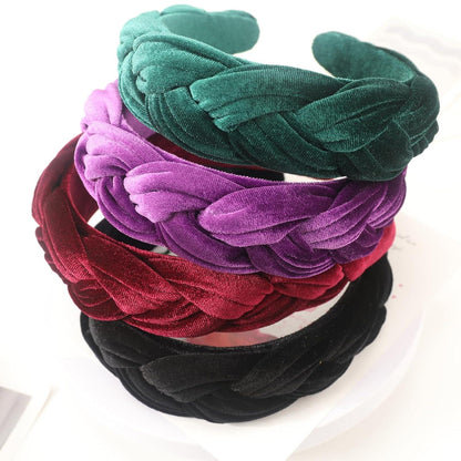 Samt Geflochtenes Stirnband Trachten Vintage Haarreif Damen Purple