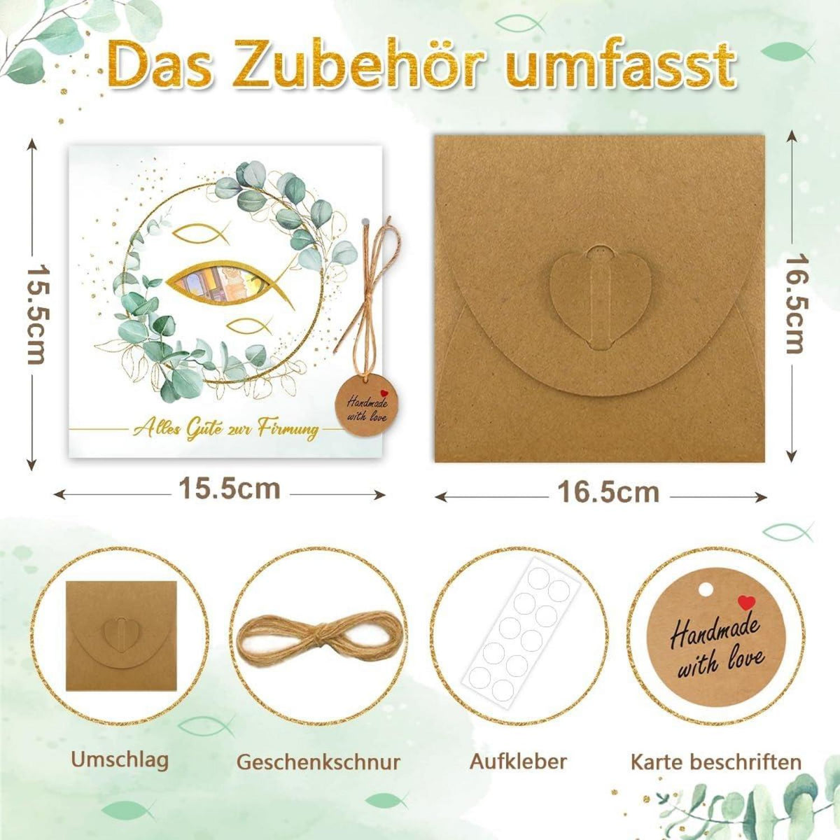 Geldgeschenk zur Firmung DIY Karte mit Umschlag & Aufkleber