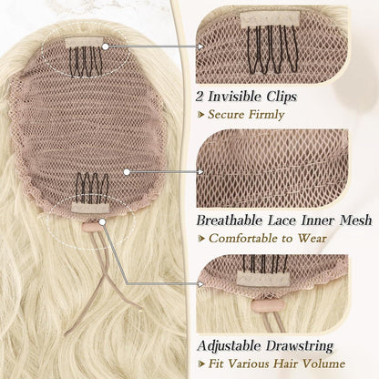 Lockige Blond Pferdeschwanz Extensions Synthetik Frauen 50cm