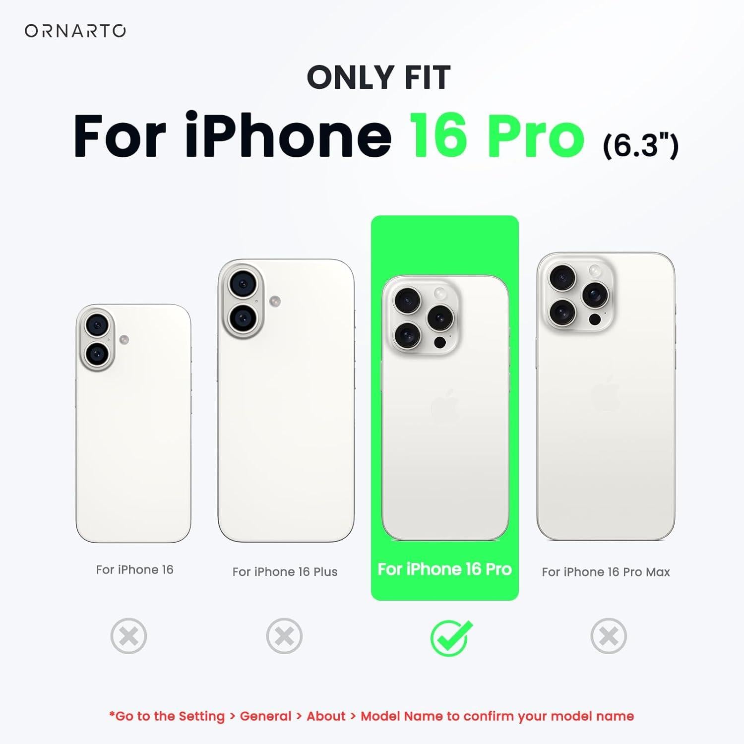 ORNARTO iPhone 16 Pro Hülle mit MagSafe, [Verstärkter