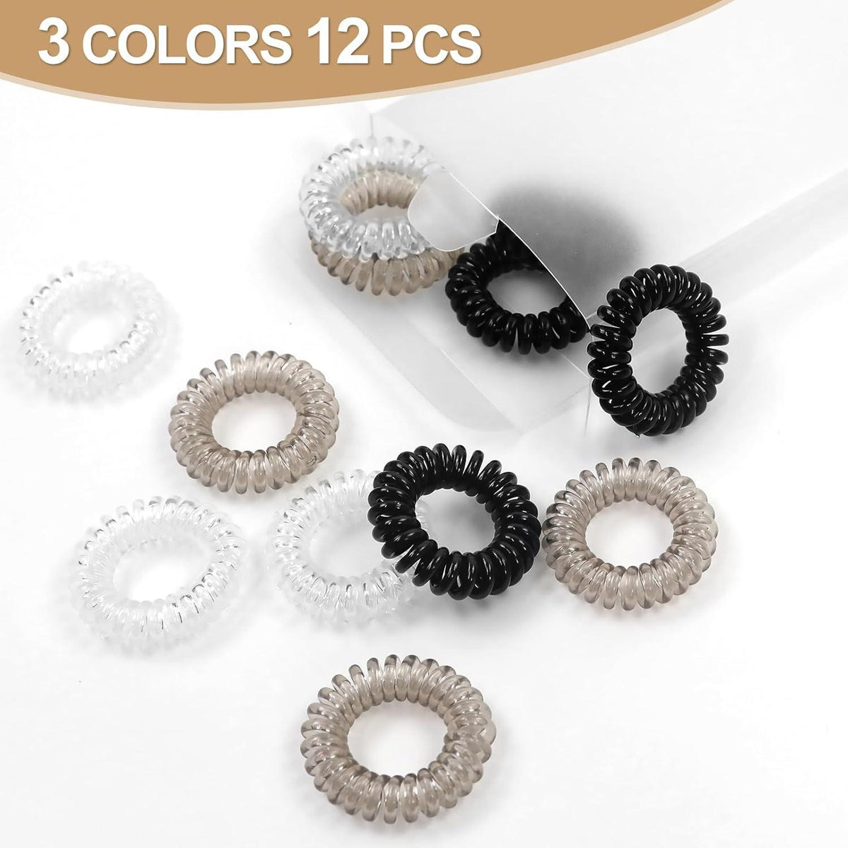 Spiral Haargummis 12er Set Elastisch Hair Ties Damen Mädchen