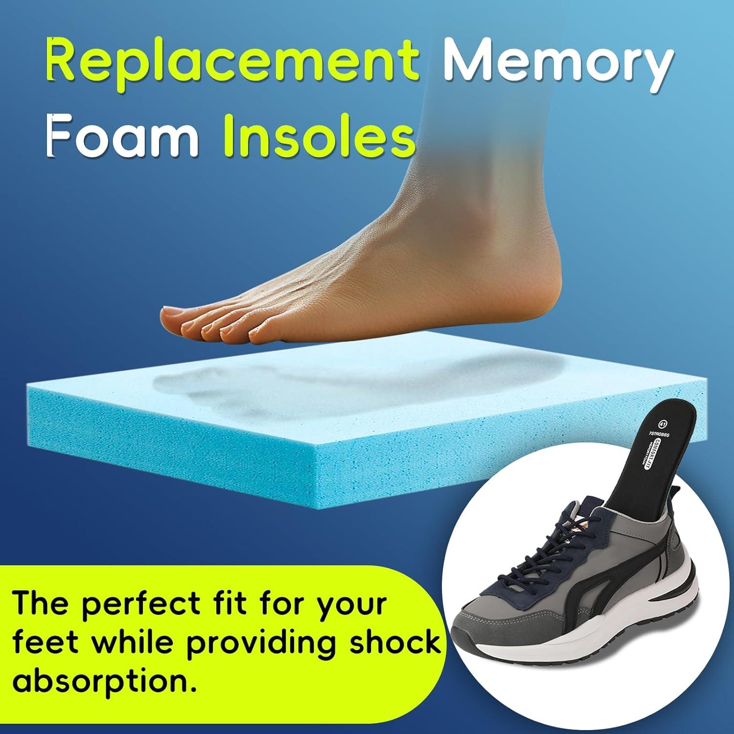Memory Foam Einlegesohlen Damen Herren Sport Freizeit Grau EU45