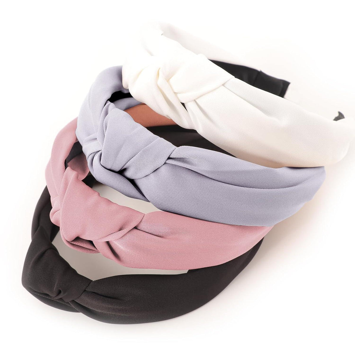 4er Pack breite geknotete Stirnbänder Haarreifen Damen