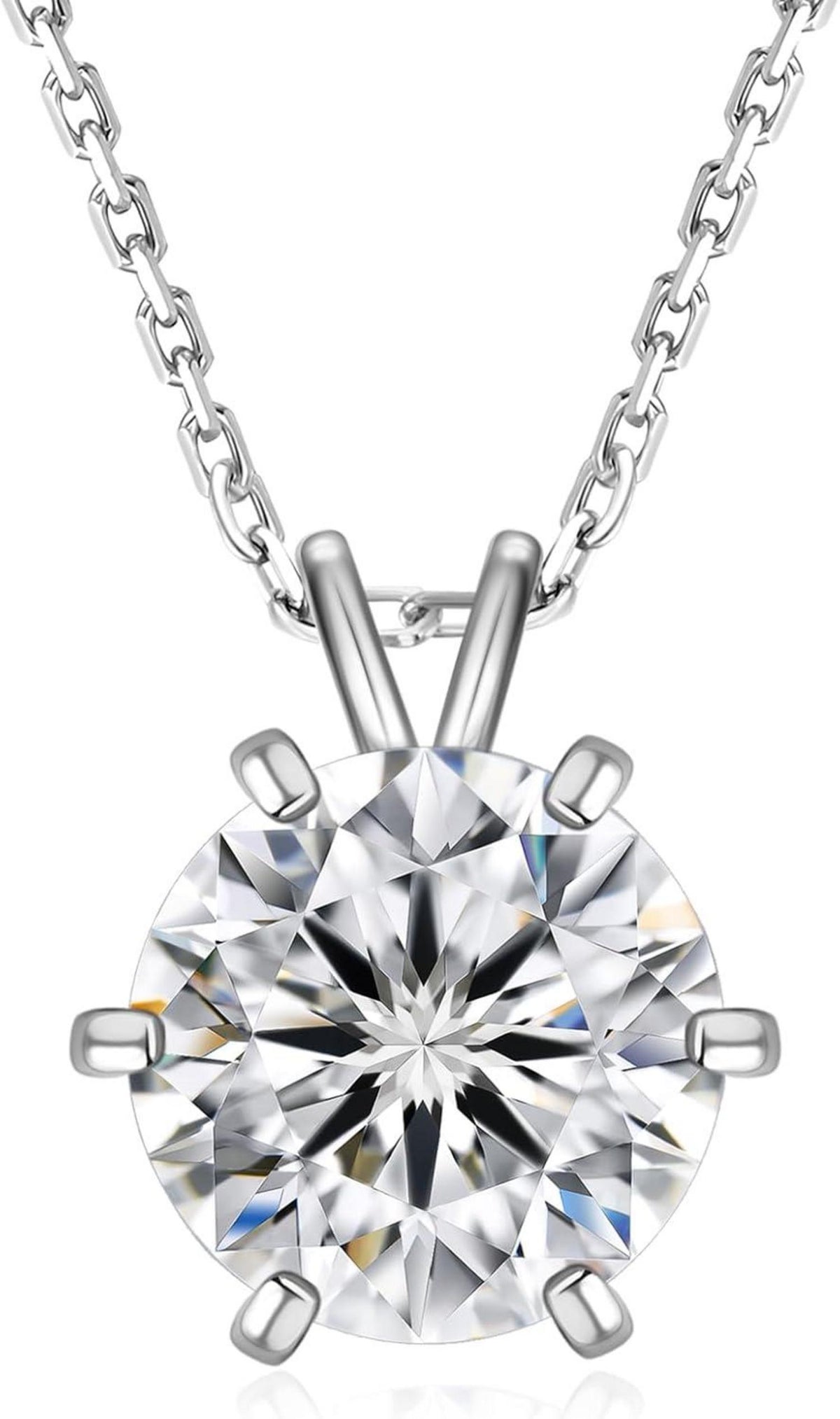Moissanit Diamant Kette Damen 925 Silber Anhänger VVS1 D, 2,0