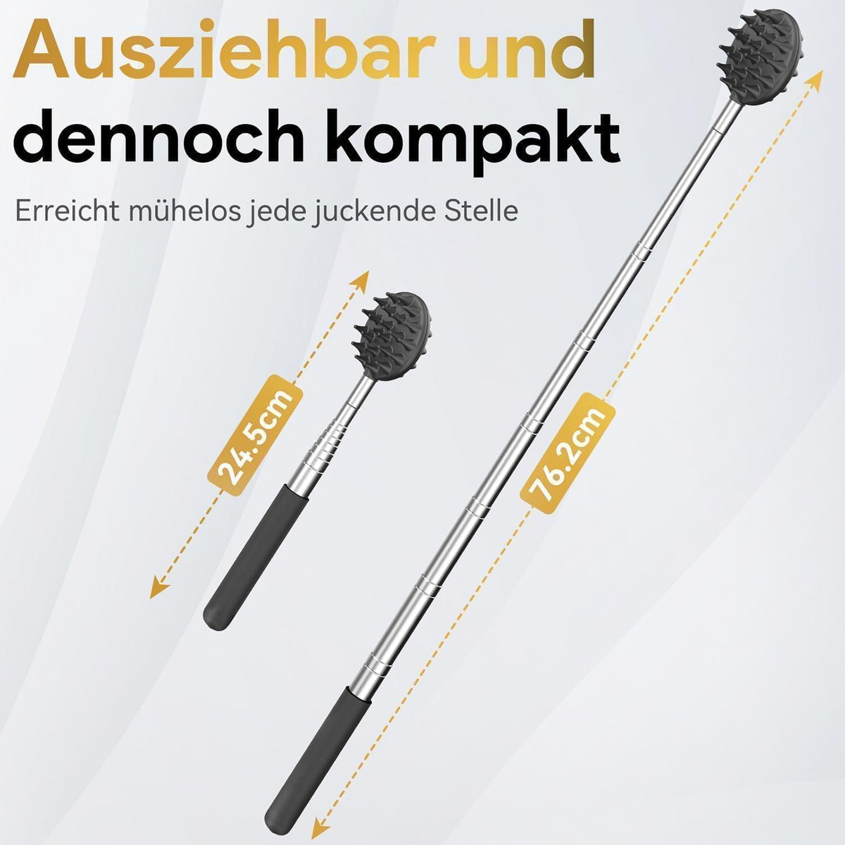 Rückenkratzer Ausziehbar mit 5 Aufsätzen – Perfektes Geschenk für Männer