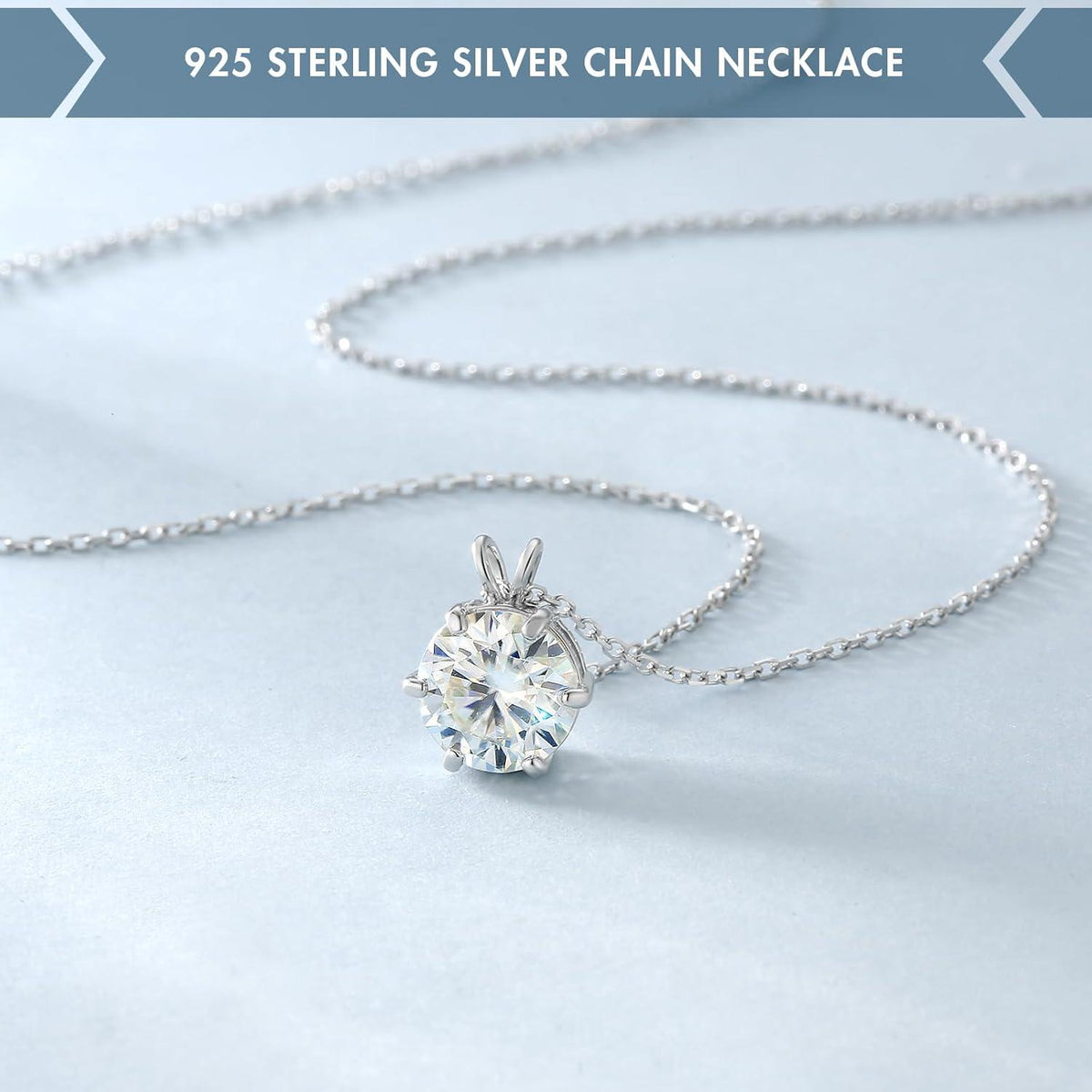 Moissanite Damen Kette 925 Silber Anhänger 3 CT VVS1 D Farbe 45-50cm