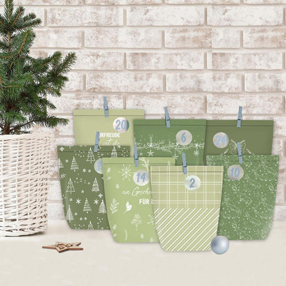 Adventskalender zum Befüllen Kraftpapier Schwarz DIY