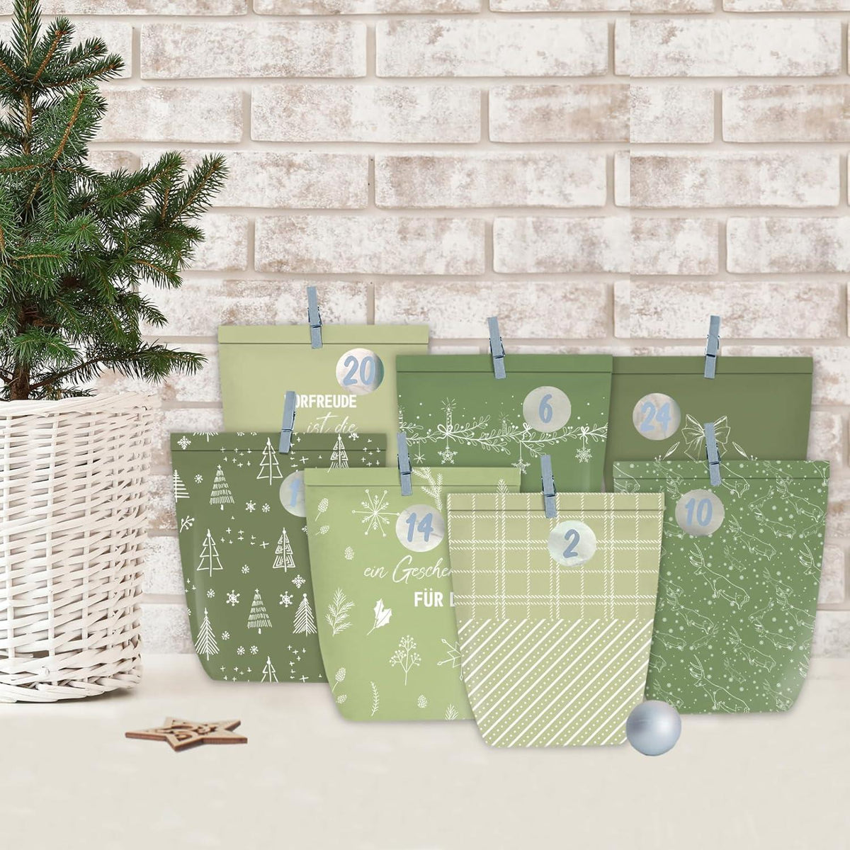 Adventskalender zum Befüllen Kraftpapier Schwarz DIY
