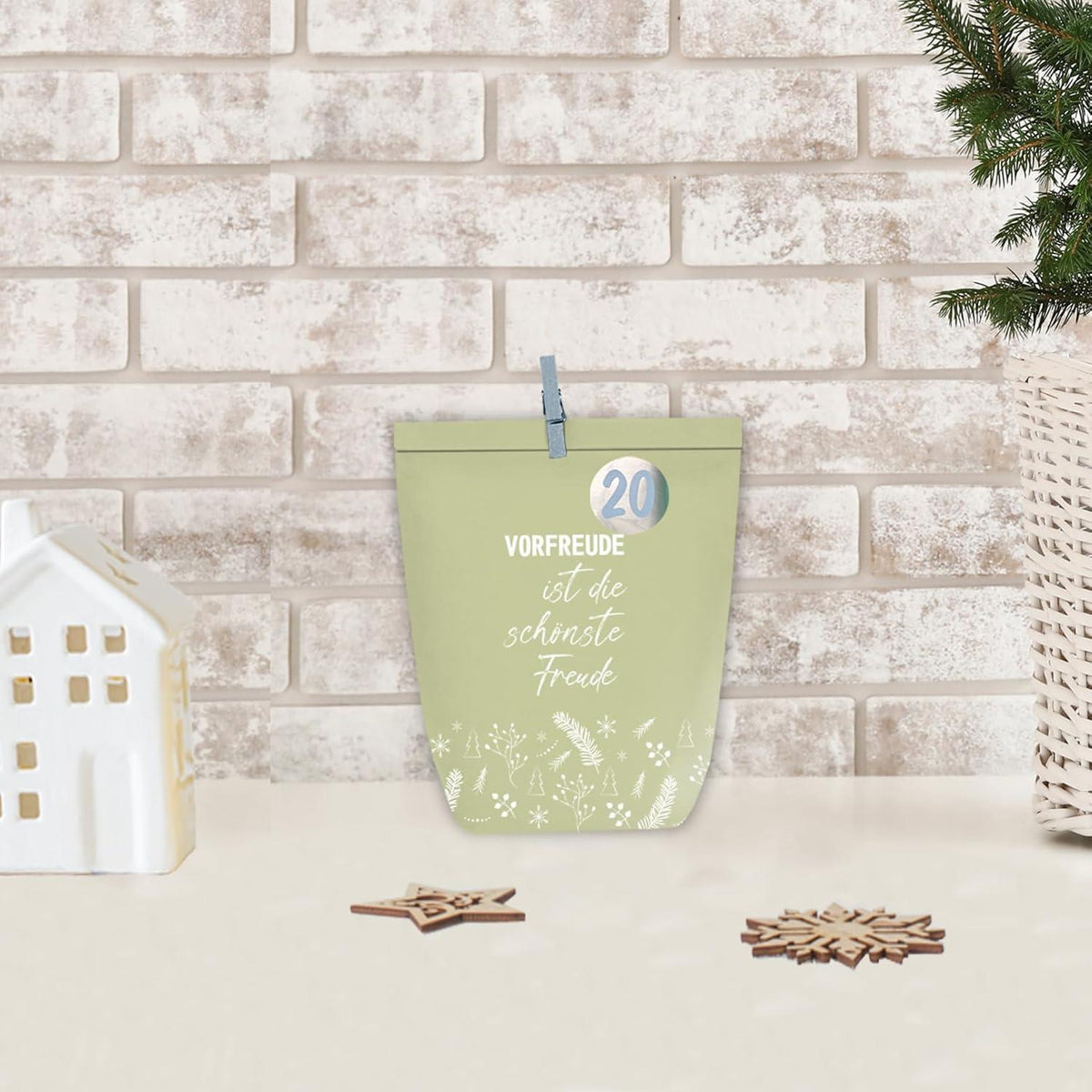 Adventskalender Papiertüten zum Selbst Gestalten, Weihnachtsdeko Set