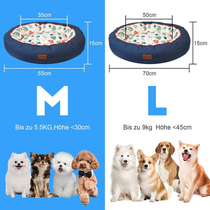 Hundebett für Kleine Hunde mit Warmer und Kühler Matte - Blau
