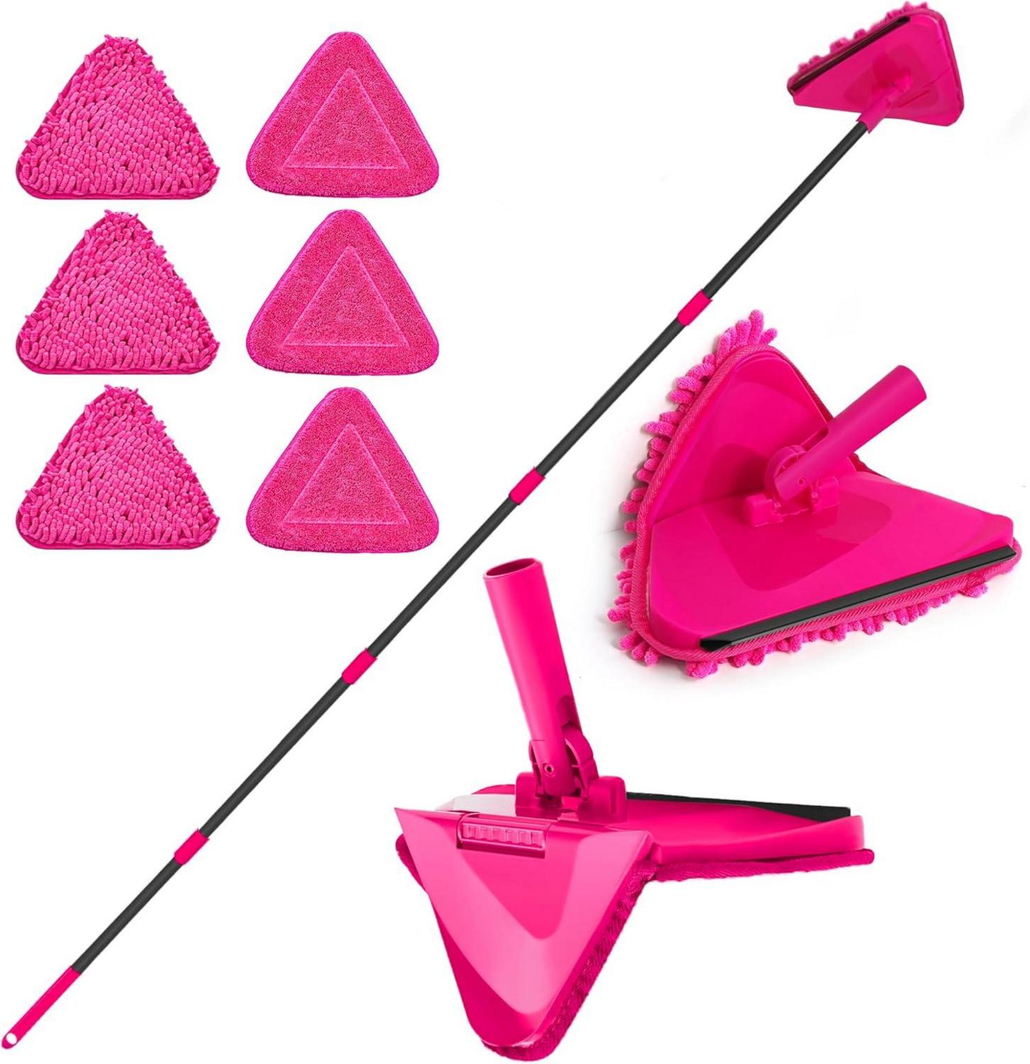 Bodenwischer Wischmopp 202 cm, 180° Zusammenklappbar mit 6 Ersatz Pads