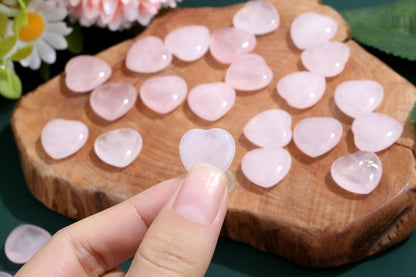 Rosenquarz Herz Edelsteine Set | Heilung Kristalle | 20