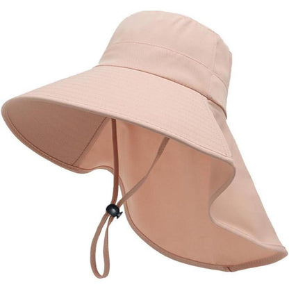 Sonnenhut Damen mit Pferdeschwanz Loch & Nackenschutz Rosa