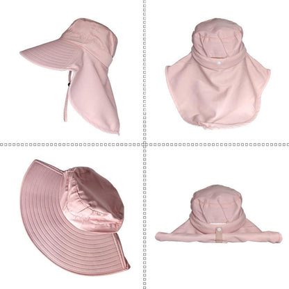 Sonnenhut Damen mit Pferdeschwanz Loch & Nackenschutz Rosa