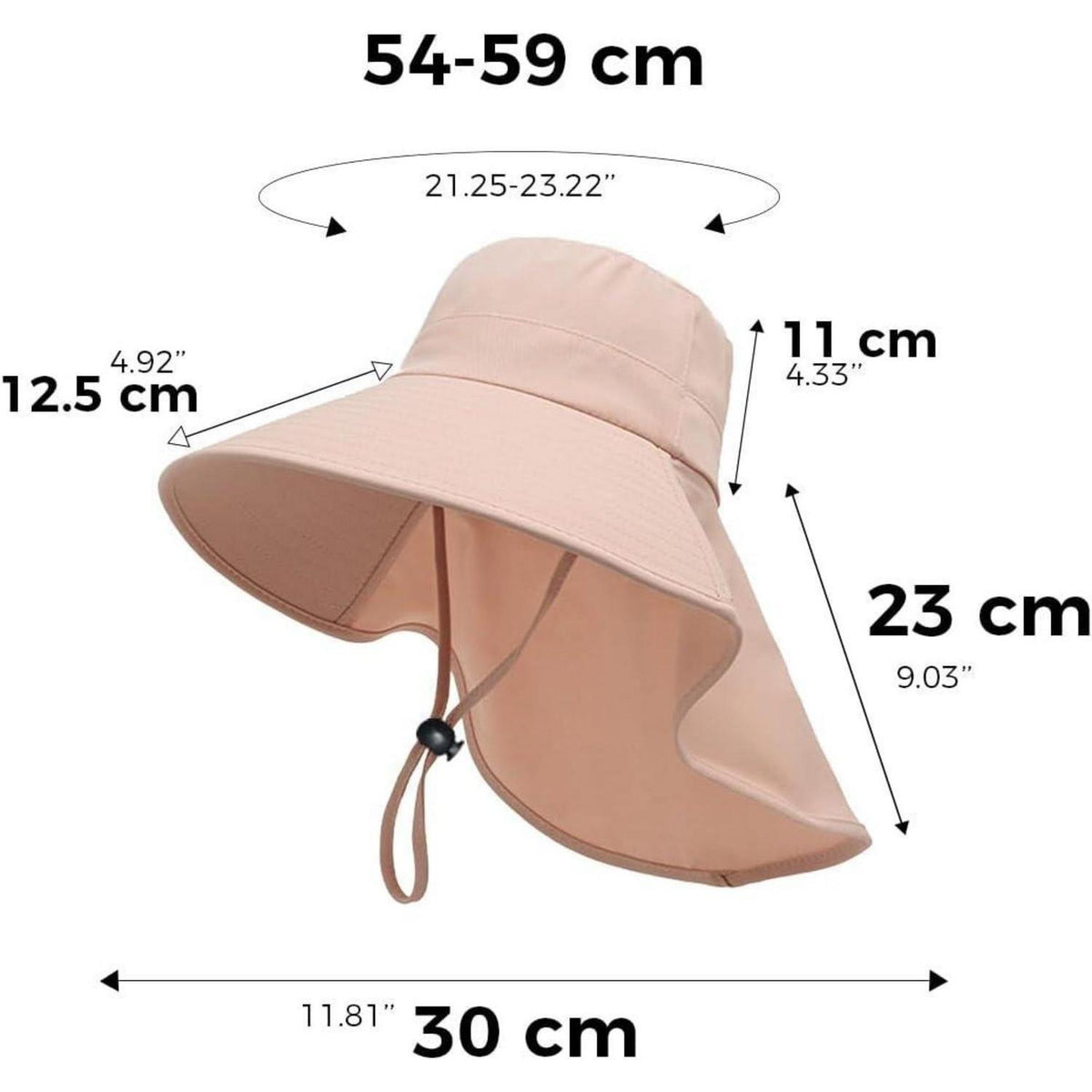 Sonnenhut Damen mit Pferdeschwanz Loch & Nackenschutz Rosa