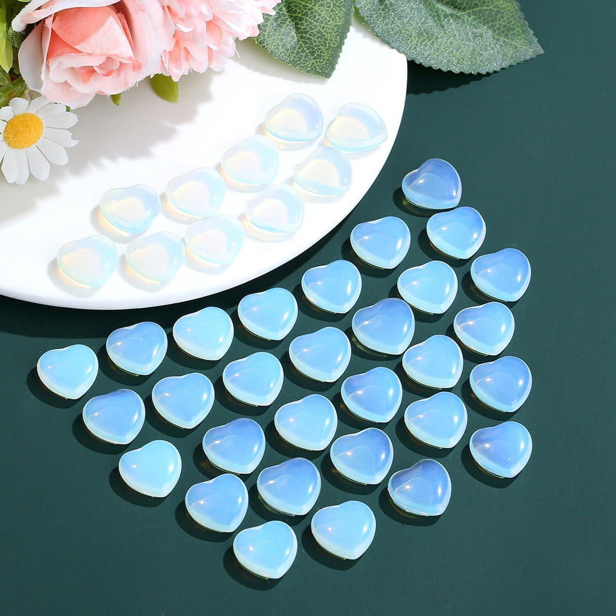 Opal Herz Edelstein Set 20 Stück Natürlich Heilung Kristalle Meditation