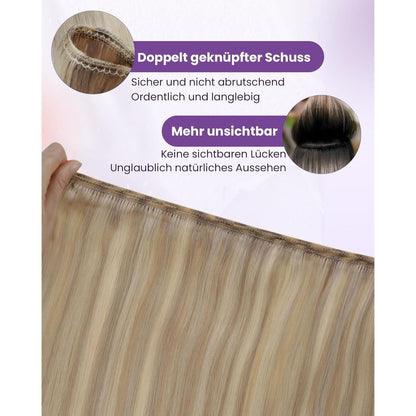 Echthaar Tressen Blond – Zum Einnähen, 40cm, 100g
