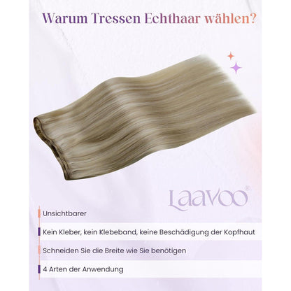 Echthaar Tressen Blond – Zum Einnähen, 40cm, 100g