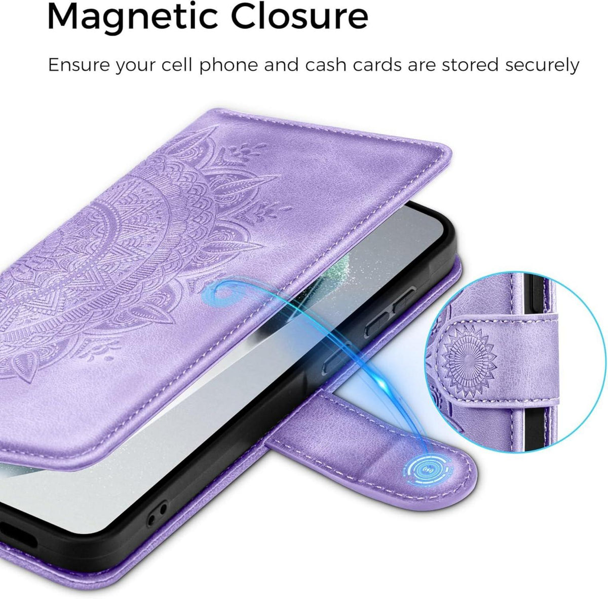 Samsung Galaxy S24 Ultra Handyhülle Flip Wallet PU Leder Tasche Hellviolett