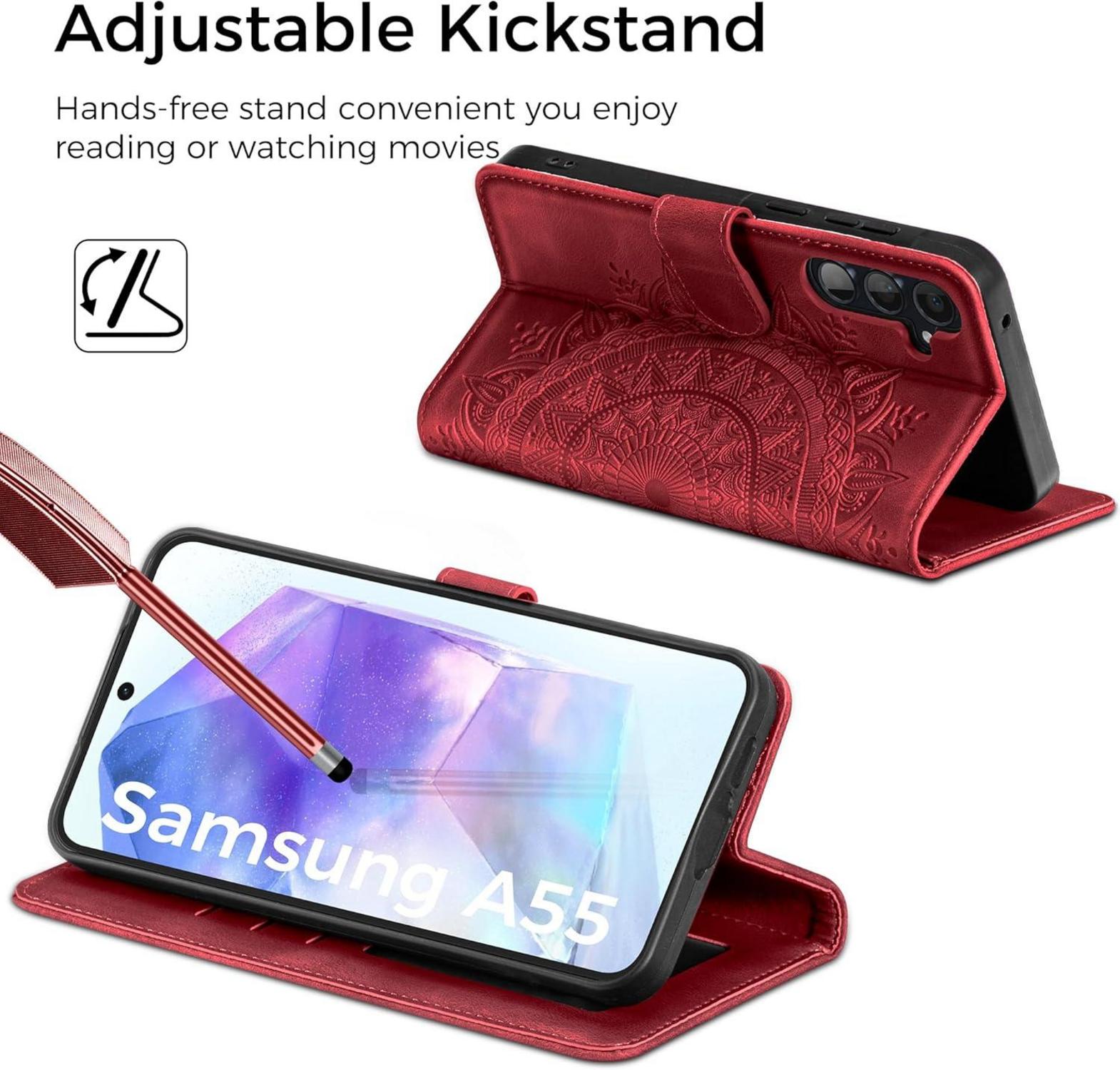 Samsung Galaxy A55 5G Flip Wallet Hülle mit Standfunktion und