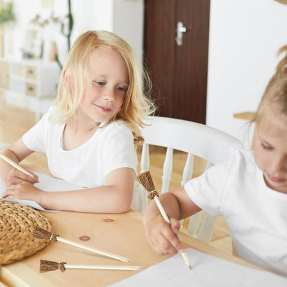 12er Set Hexenbesen Holzbleistifte für