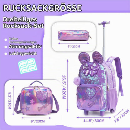 Schulranzen Trolley Mädchen 7 Jahre – Lila Mouse Set