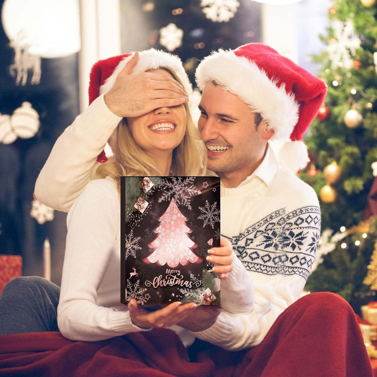 Schmuck Adventskalender Damen 2024 Mädchen Weihnachten Schwarz