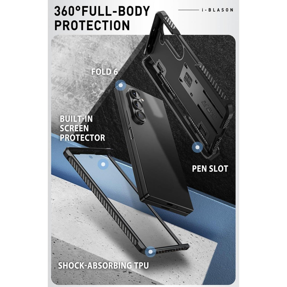Galaxy Z Fold 6 Hülle mit S Pen Halter und Displayschutz