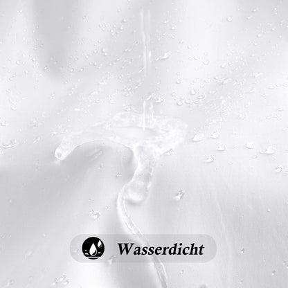 Duschvorhang Weiß Überlänge 180x250 Antischimmel Wasserdicht Stoff Waschbar H250 x B180 cm