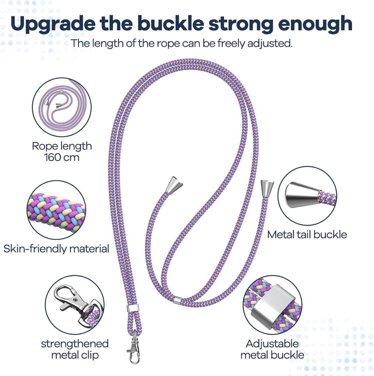 Caslord Handykette Universal mit 2 Stück Patch - Einstellbar